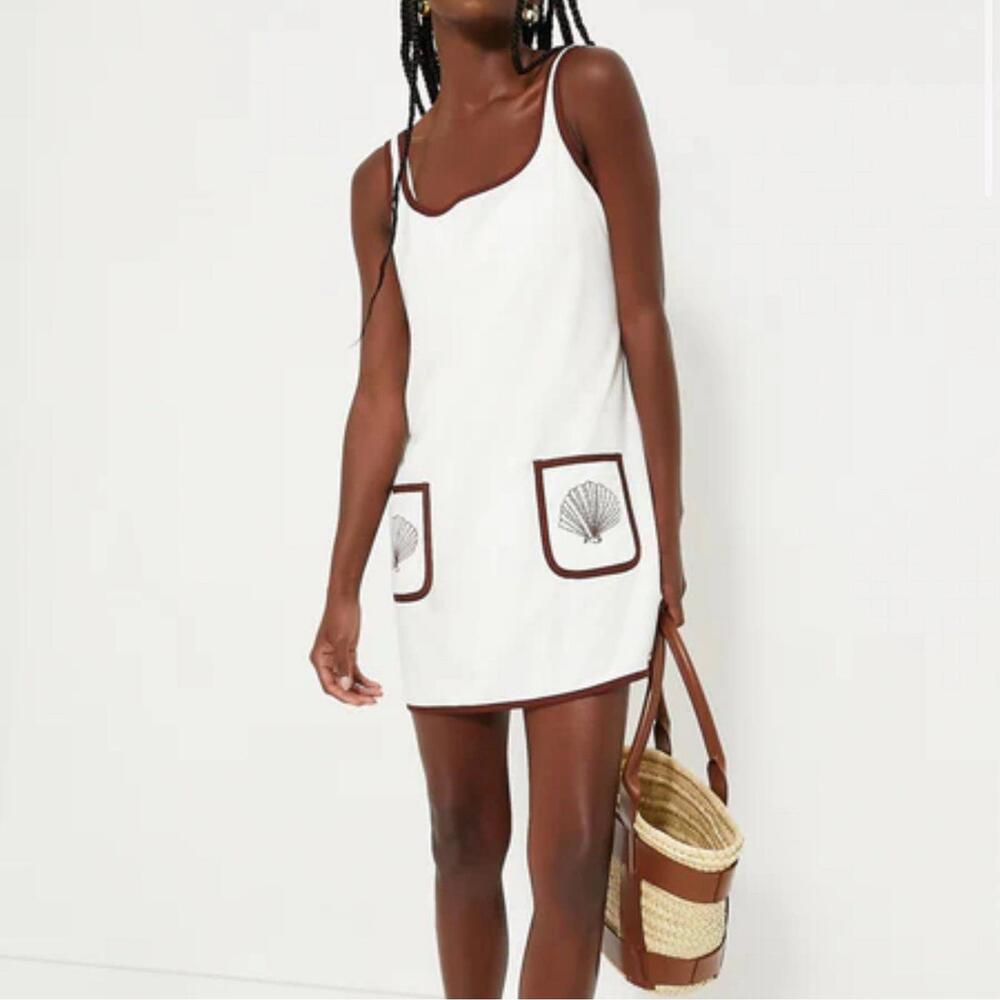 Tuckernuck Blanc Shell Embroidered Terrycloth Dress Coverup Women's Medium NWT